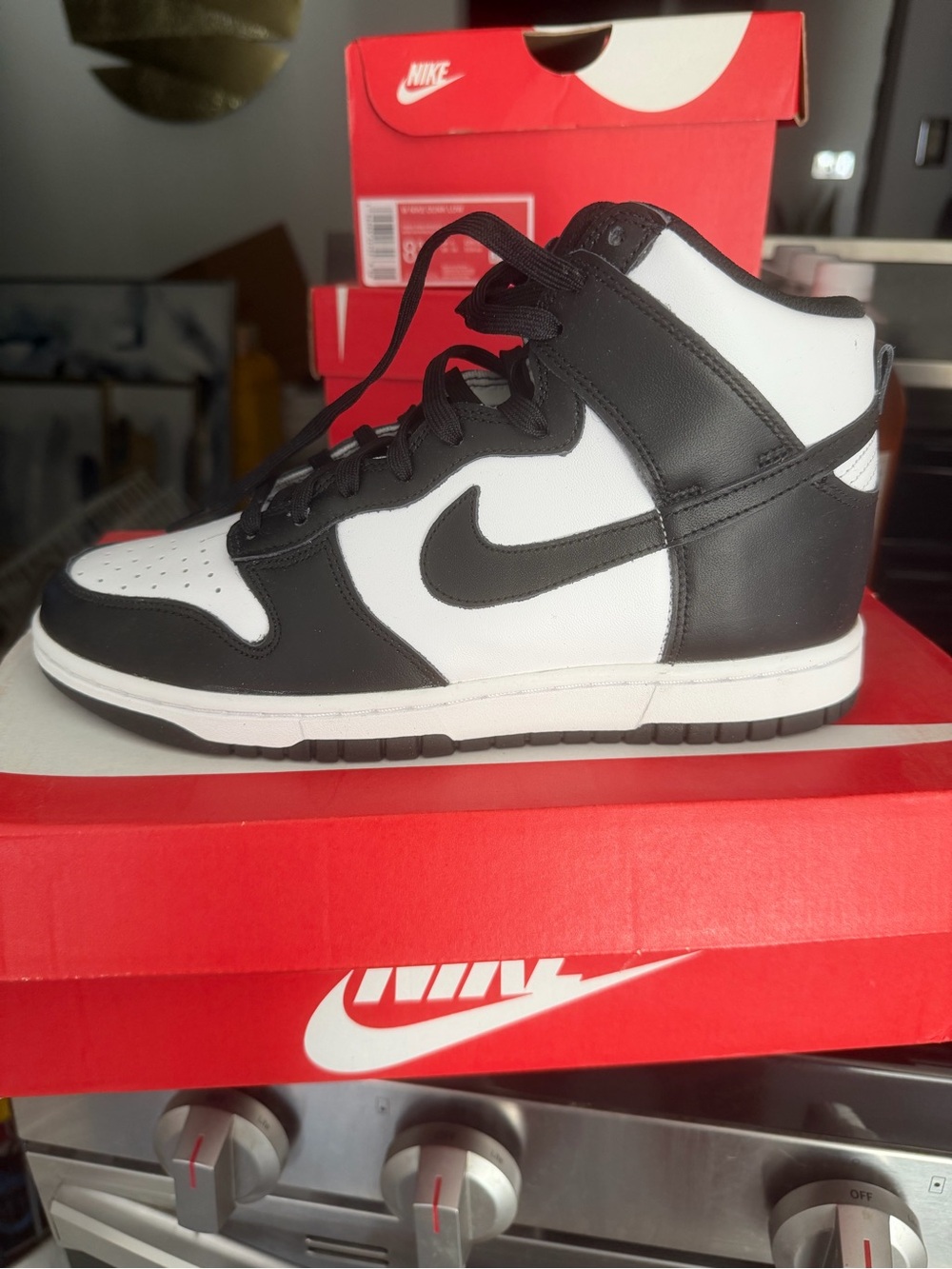 Nike Kids Black and White High-Top Sneakers